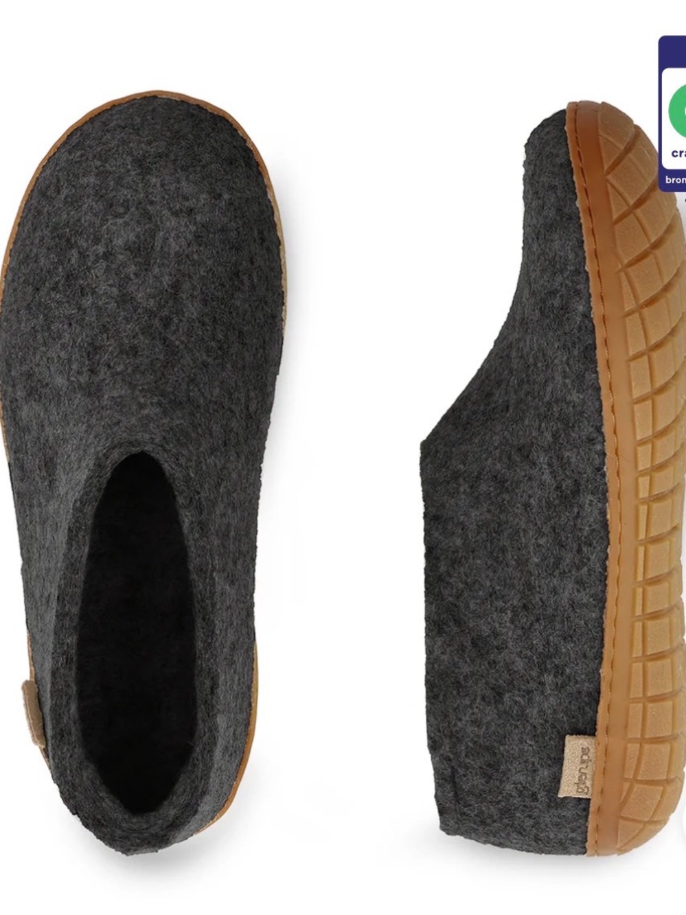 Glerups Wool Slippers with rubber Sole, women’s Size 7, EU 37
